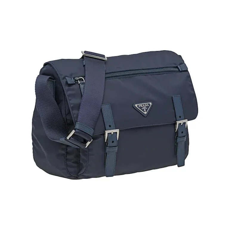 PRADA Fabric Messenger Bag Shoulder Bag Crossbody Bag Women's Blue-1