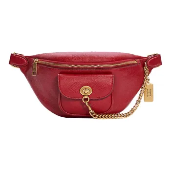 COACH Jennife Collaboration Leather Sling Bag, Fanny Pack Tubas Women's Red
