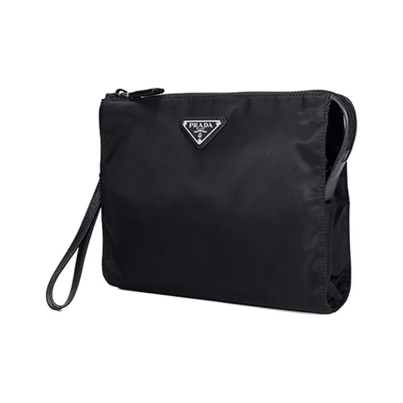 PRADA Nylon Fabric Makeup Bags Clutches Men's Black-1