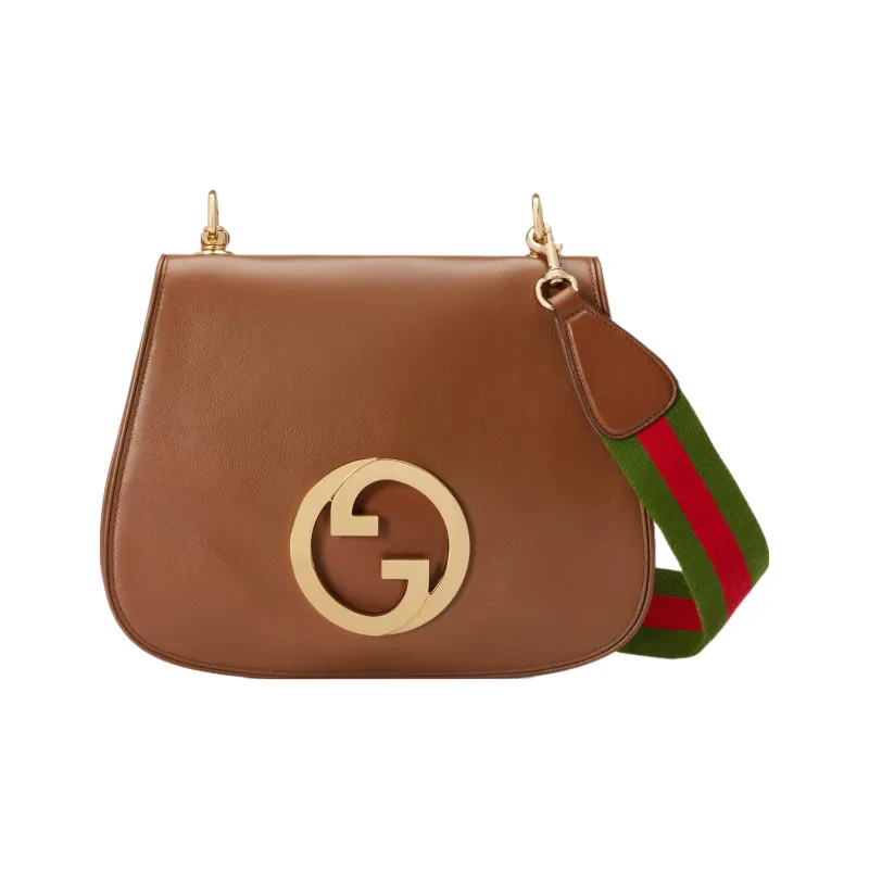 GUCCI Blondie Leather Saddle Bag Handbag, Shoulder Bag Medium Size Women's Brown-0