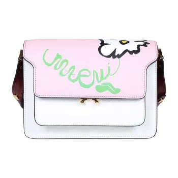 MARNI Trunk Calfskin Trunk Bag Small Square Bag Crossbody Bag Shoulder Bag Women's White