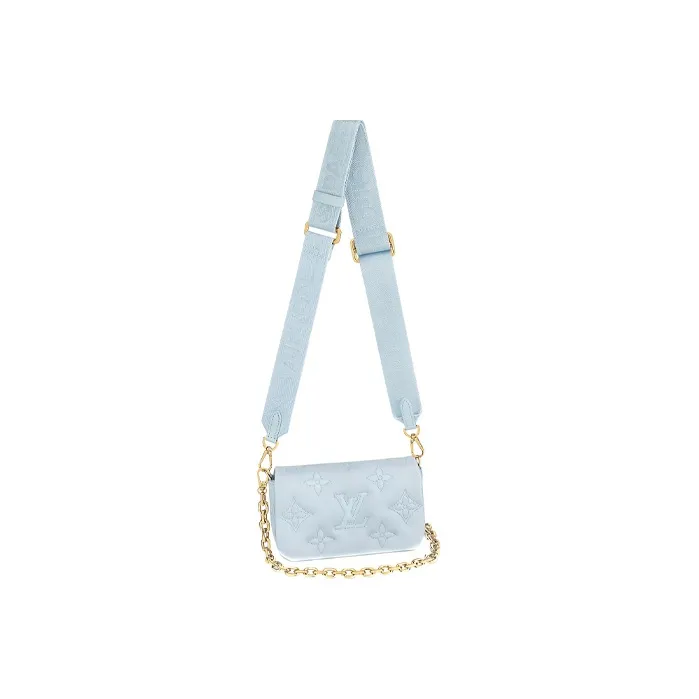 LOUIS VUITTON Wallet On Strap Bubblegram Blue Glacier-0
