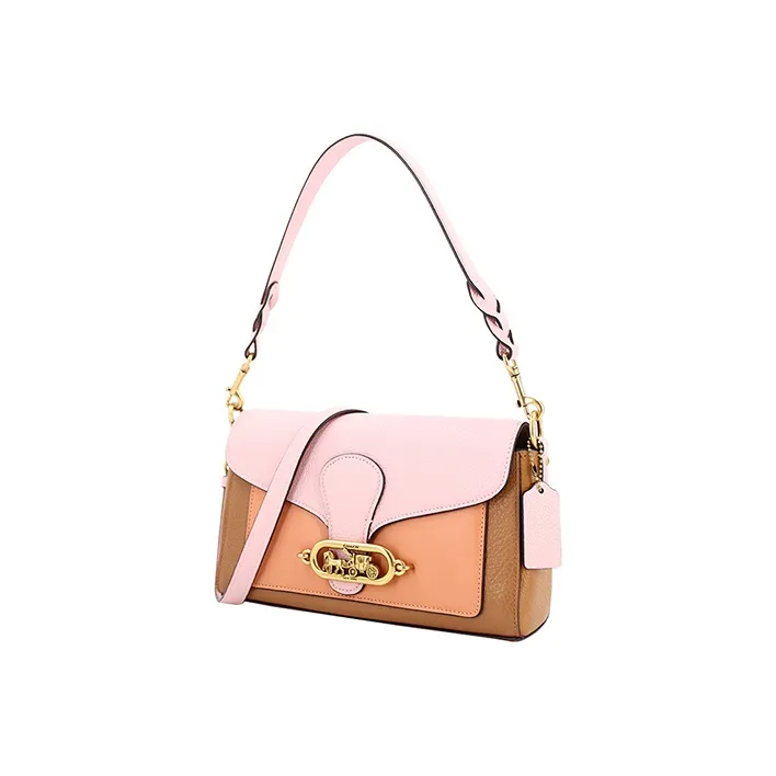 COACH Jade Leather Crossbody Bag Shoulder Bag Women's Coffee & Cherry Blossom Pink-1