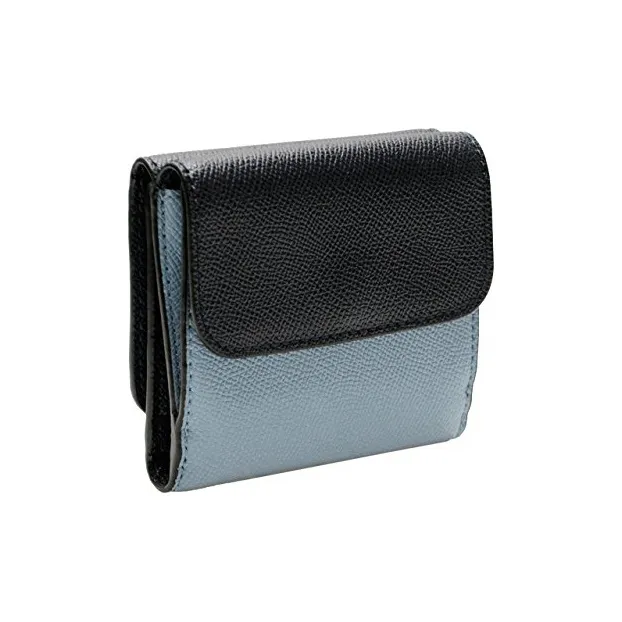 COACH Canvas With Leather Foldable Envelope Cropped Wallet Mini Women's Dark Blue & Sky Blue-1