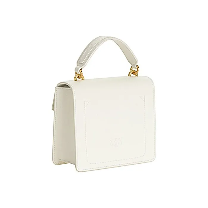 PINKO Cow Leather Bird Bag Swallow Bag Handbag Mini Women's White-1