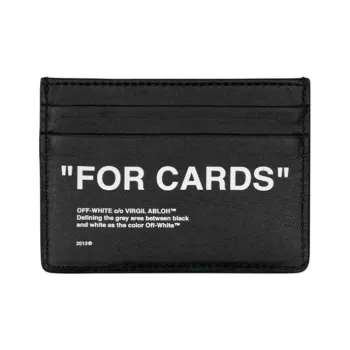 OFF WHITE Leather Wallet Men's Black