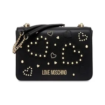MOSCHINO Polyurethane Small Square Bag Shoulder Bag, Crossbody Bag Women's Black