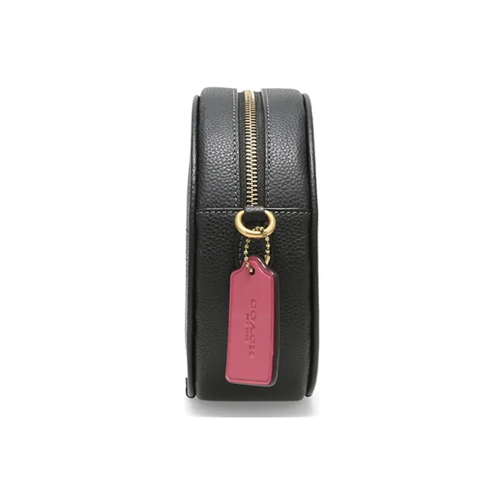 COACH Kia Pebbled Leather Cylinder Bag, Shoulder Bag, Handbag, Crossbody Bag Women's Black-5