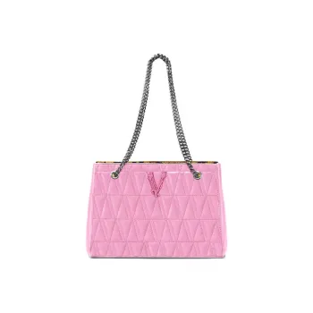 VERSACE VERSACE Leather Tote Bag Shopping Bag Chain Bag Handbag Shoulder Bag Women's Bright Pink