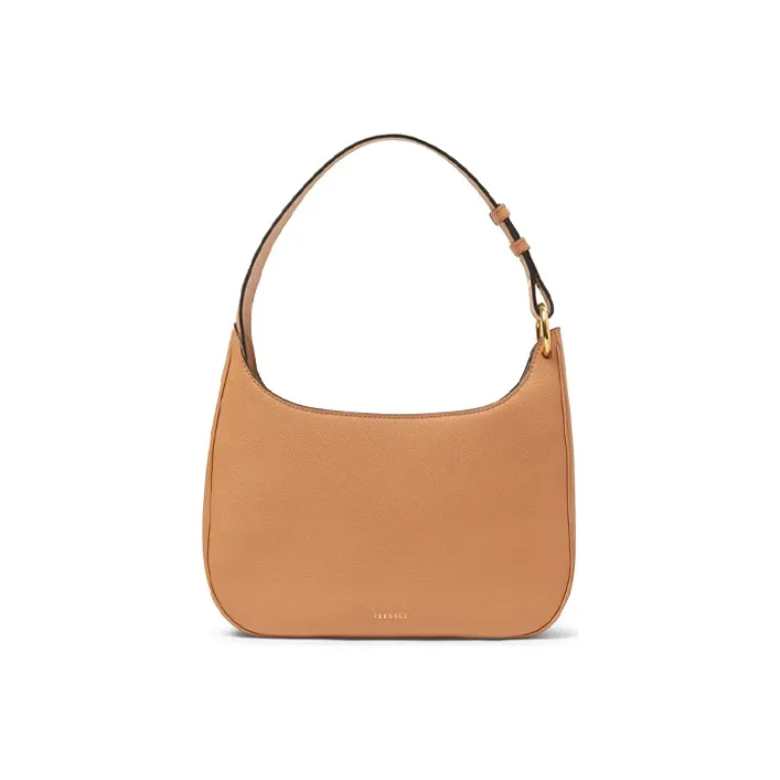VERSACE La Medusa Cow Leather Shoulder Bag Women's Camel-1