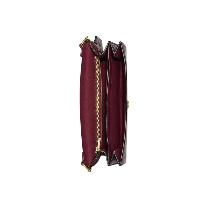 COACH Beat Leather Dome Bag, Crossbody Bag, Shoulder Bag Women's Burgundy-2
