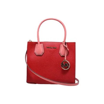 MICHAEL KORS Mercer Leather Portable Crossbody Bag Shoulder Bag Small Size Women's Dark Red Watermelon Red