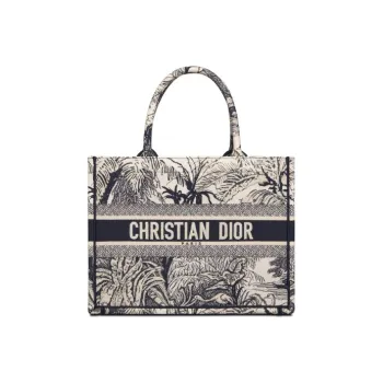 DIOR BookTote Canvas Shoulder Bags Tote Bag Shopping Bag Handbag Small Size Women's Blue