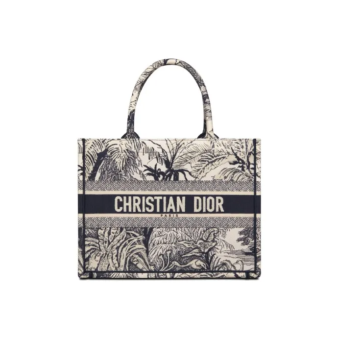 DIOR BookTote Canvas Shoulder Bags Tote Bag Shopping Bag Handbag Small Size Women's Blue-0