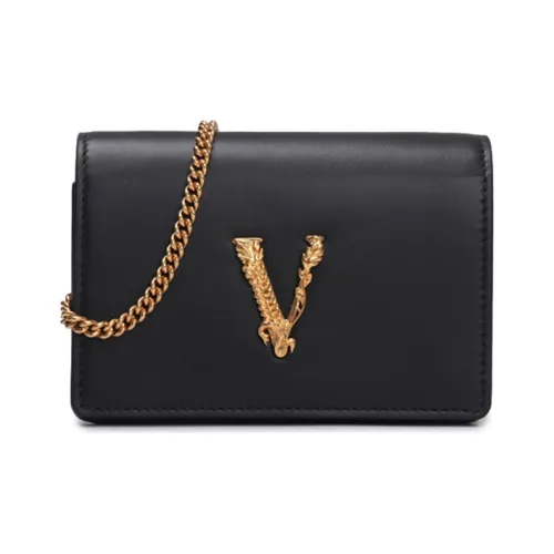 VERSACE Virtus Leather Wallet Mini WMNS Black