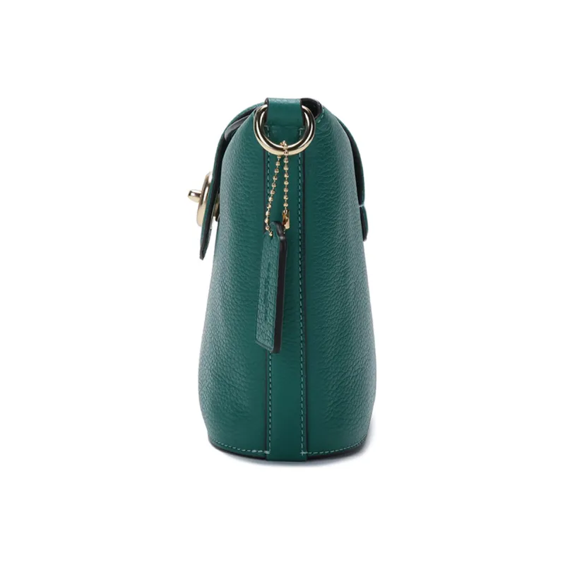 COACH Addie Pebbled Cow Leather French Fries Bag Shoulder Bag Small Size Women's Emerald Green-2