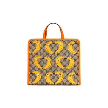 GUCCI Canvas With Leather Kids' Bag Tote Handbag Regular Kids' Ebony/Orange Yellow/Candy Color