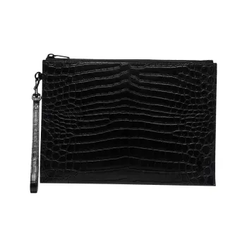 SAINT LAURENT PARIS Grained Leather Handbags Clutches Mini Unisex Black