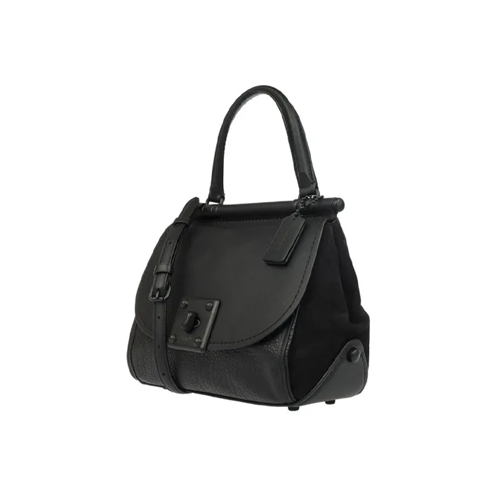 COACH Drifter Suede With Grain Leather Shoulder Bag, Crossbody Bag, Handbag Small Size Women's Black-1