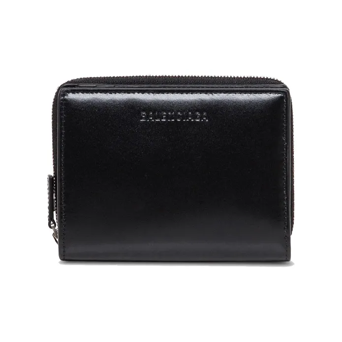 Balenciaga Leather Coin Purse Unisex Black-0