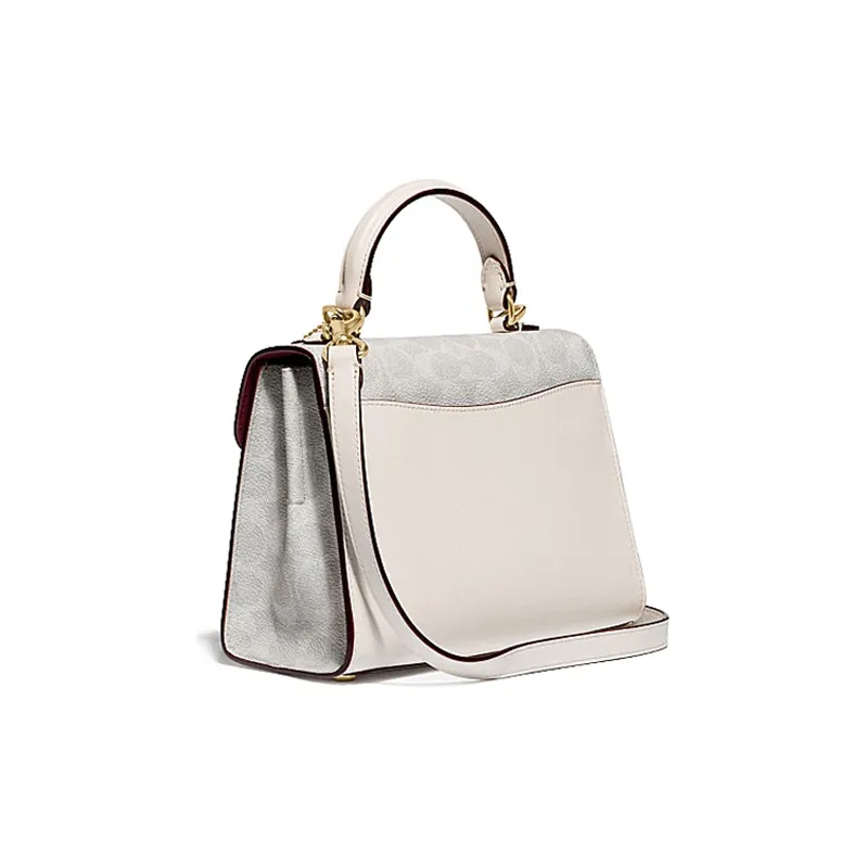 COACH Tabby Canvas With Leather Handbag, Shoulder Bag, Crossbody Bag Trumpets Women's White-1