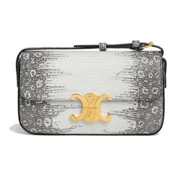 CELINE Triomphe Arc De Triomphe Lizard Leather Shoulder Bag Handbag Shoulder Bag Crossbody Bag Women's Natural Color