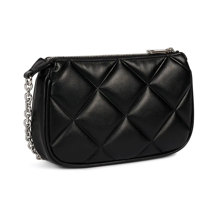 Furla Moon Cow Leather Shoulder Bag Chain Crossbody Bag, Shoulder Bag Mini Women's Black-1