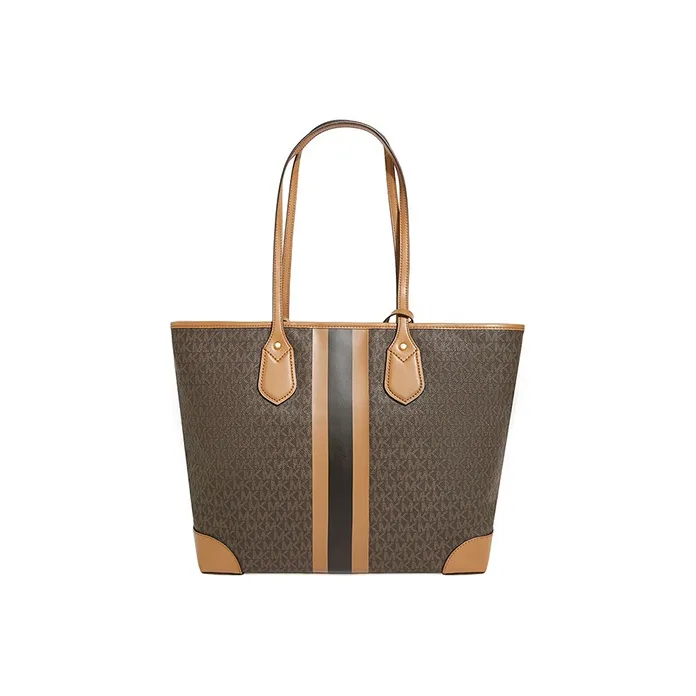 MICHAEL KORS Eva Canvas Tote Bag Shopping Bag Handbag Women's Apple Brown-1