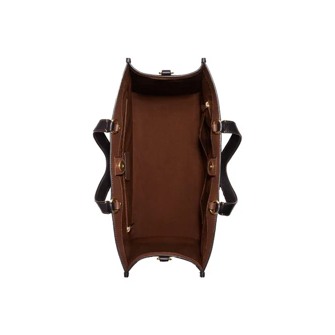 COACH Dempsey Canvas With Leather Tote Bag, Shopping Bag, Crossbody Bag, Handbag Tubas Unisex Brown-3