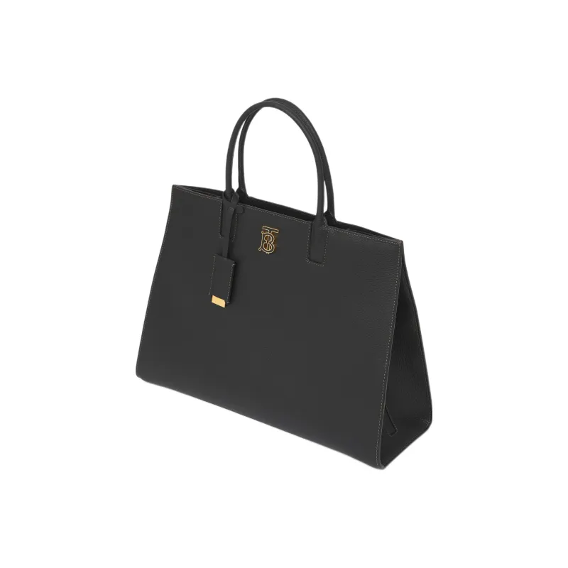 Burberry Leather Frances Bag, Tote Bag, Shopping Bag, Handbag Medium Size Women's Black-2