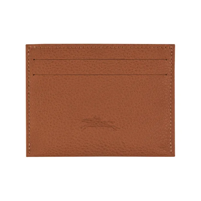 LONGCHAMP Le Foulonné Cow Leather Card Holder Card Holder Unisex Brown-1