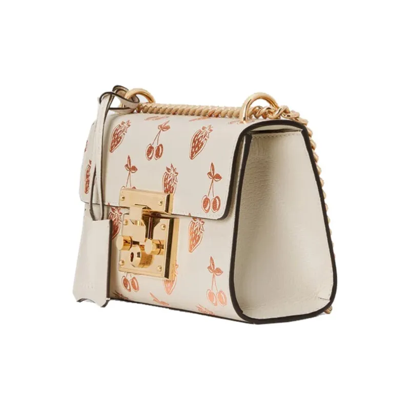 GUCCI Padlock Leather Box Bag, Lock Bag, Shoulder Bag, Crossbody Bag Small Size Women's White-1