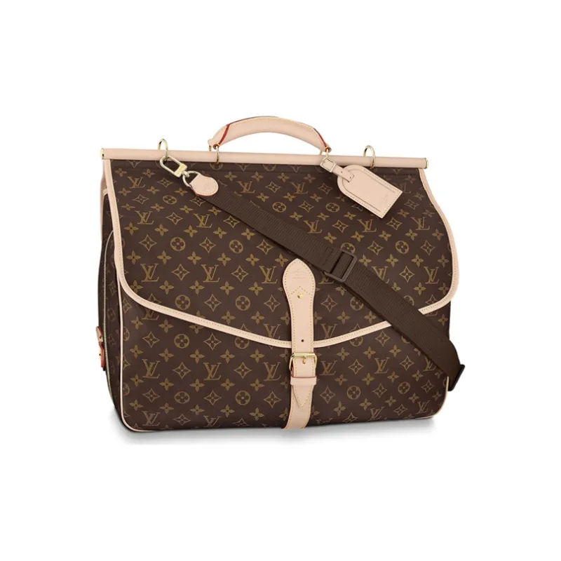 LOUIS VUITTON Monogram Canvas Leather Trim Hunting Bag, Handbag, Shoulder Bag, Crossbody Bag Regular Men's Brown-0