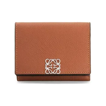 LOEWE Anagram Pebbled Cow Leather Wallet Women's Brown