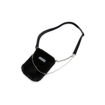 COMBACK Plush Shoulder Bag Crossbody Bag Small Size Women's Night Black