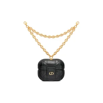 DIOR Caro Cow Leather Headphone Sleeve Women's Black