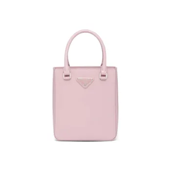 PRADA Leather Tote Bag Shopping Bag Handbag Small Size Women's Pink