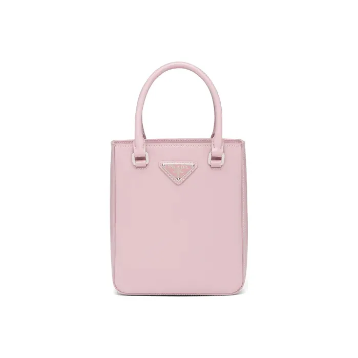 PRADA Leather Tote Bag Shopping Bag Handbag Small Size Women's Pink-0