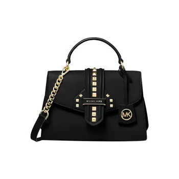 MICHAEL KORS Lorimer Leather Handbag, Crossbody Bag Women's Black