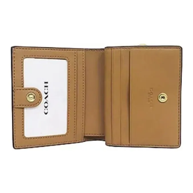 COACH Snap Wallet Canvas With Leather Card Holder, Wallet Women's White-3