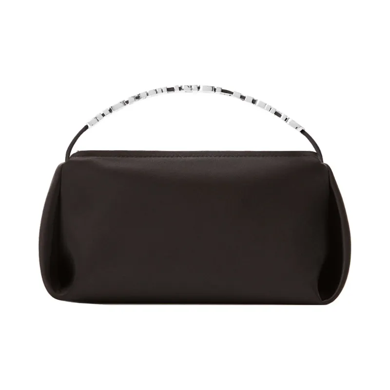 Alexander Wang Satin Clutch Handbag Trumpets Women's Black-0