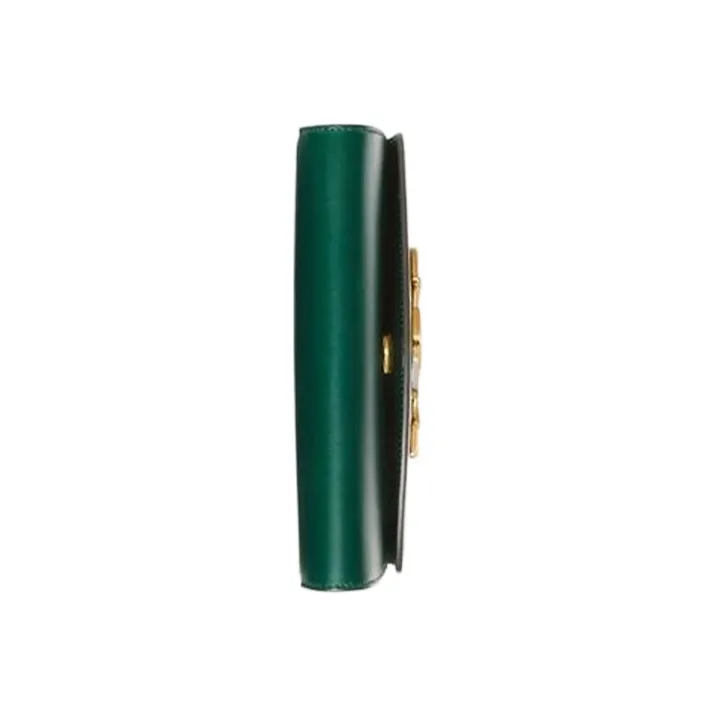 GUCCI Zumi Leather Portable Crossbody Bag Shoulder Bag Mini Women's Green-4