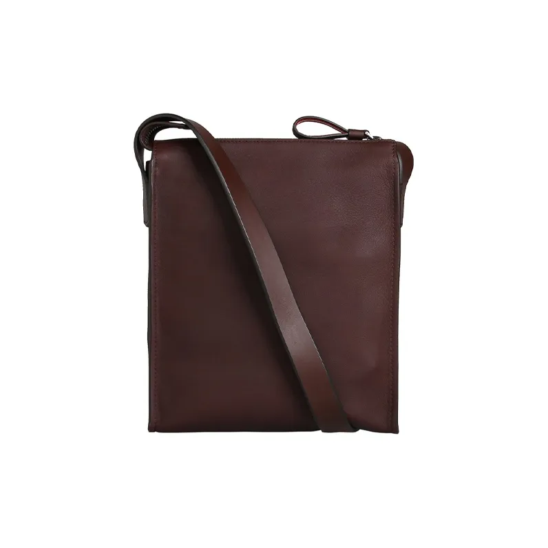 BALLY Cow Leather Messenger Bag Crossbody Bags Shoulder Bags Men's Brown-5