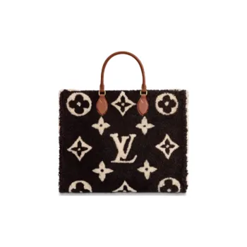 LOUIS VUITTON Onthego Monogram Teddy Fleece Brown