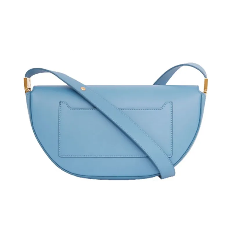 Burberry Olympia Leather Ellenpya Bag, Crescent Bag, Portable Crossbody Bag, Shoulder Bag Women's Blue-1