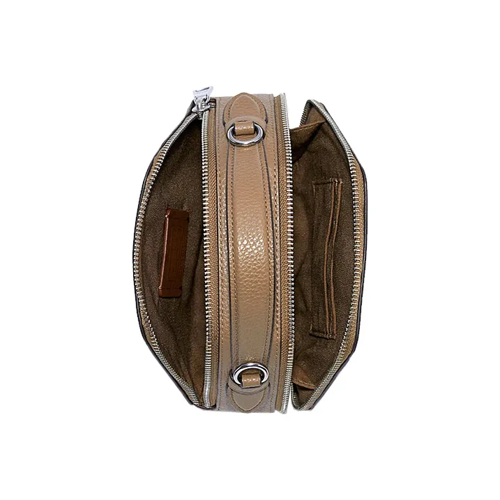 COACH Basquiat Collaboration Hexagonal PVC One Shoulder Handbags Women's Khaki-3