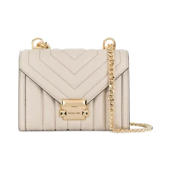 MICHAEL KORS Whitney Sheepskin Envelope Bag, Shoulder Bag, Crossbody Bag Trumpets Women's Cream