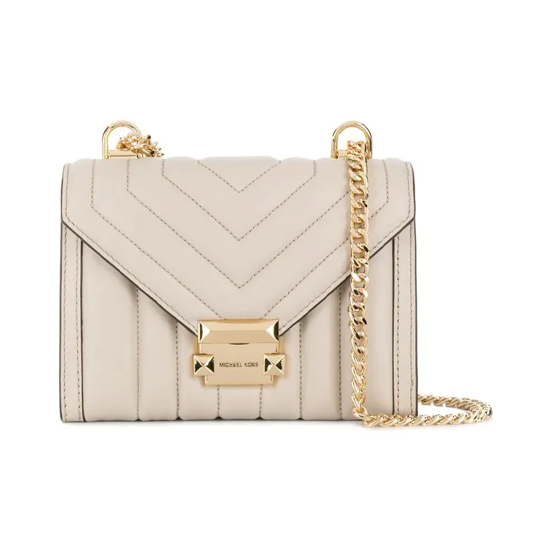 MICHAEL KORS Whitney Sheepskin Envelope Bag, Shoulder Bag, Crossbody Bag Trumpets Women's Cream-0