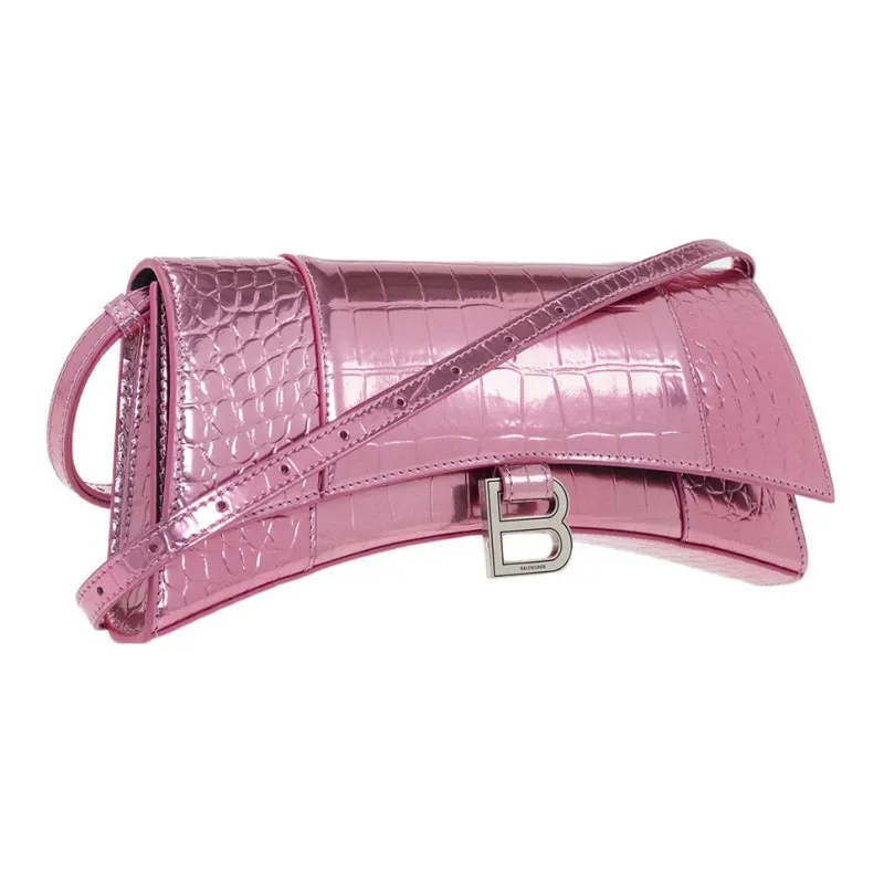 Balenciaga Hourglass Patent Leather Calfskin Lambskin Trim Hourglass Bag Crossbody Bag Shoulder Bag Women's-1