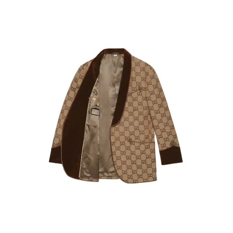 GUCCI Jackets Coats Men's Brown-1